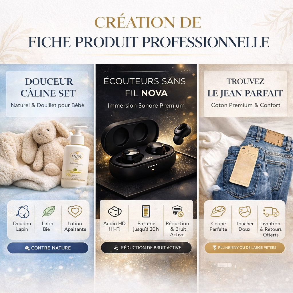 Création de fiches produits professionnelles