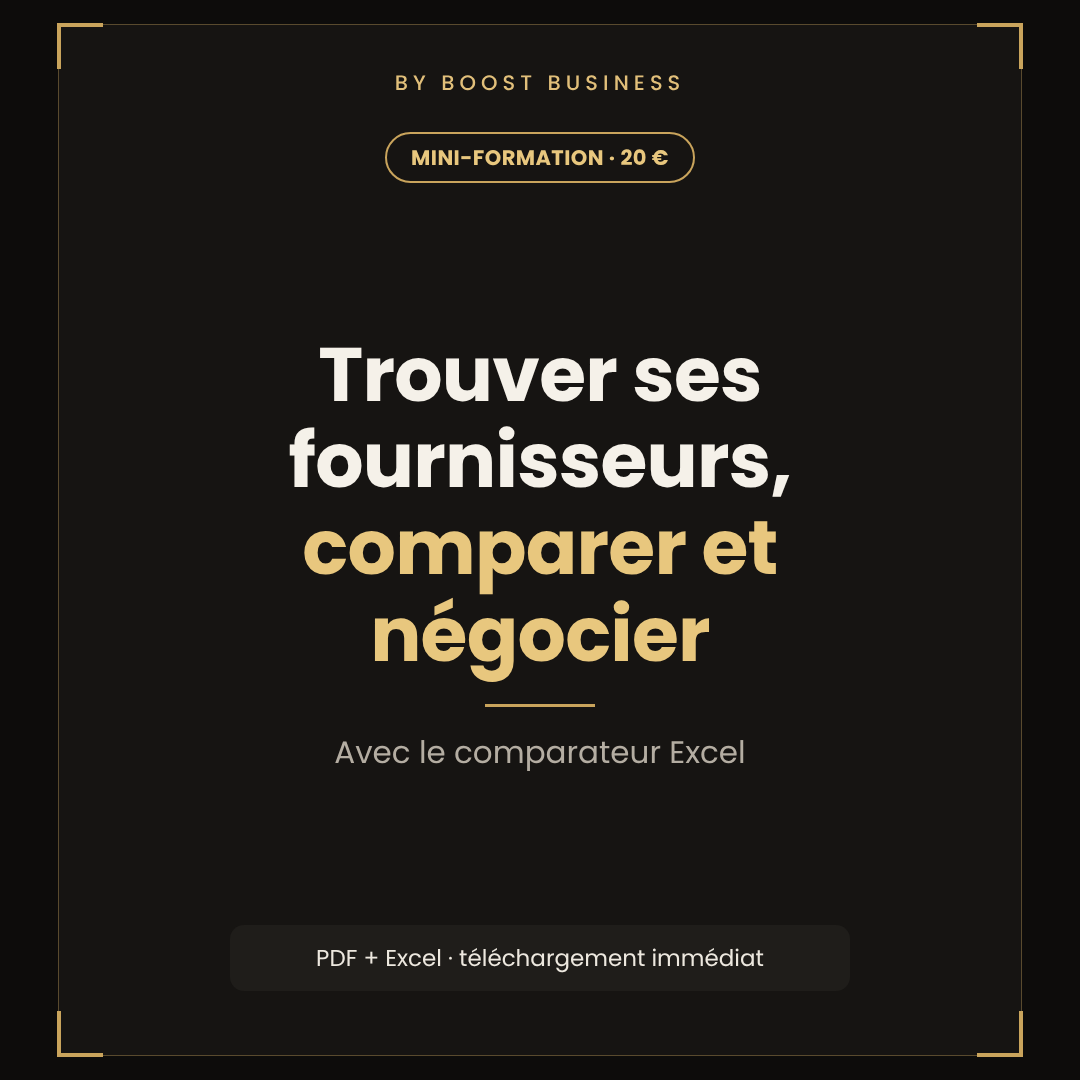 Mini-formation Trouver ses fournisseurs, comparer et négocier – BY BOOST BUSINESS