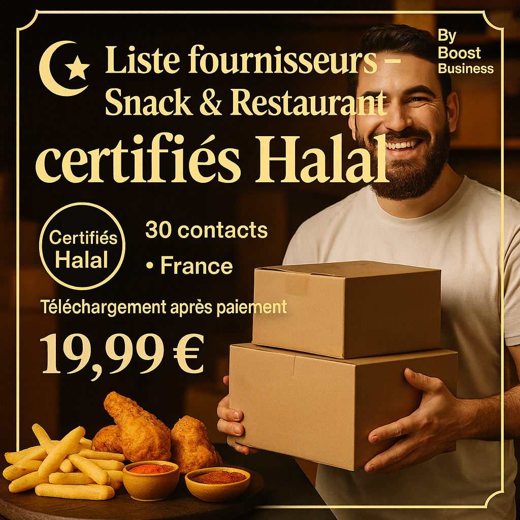 Liste fournisseurs Snack & Restaurant certifiés Halal