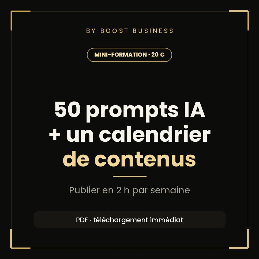 50 prompts IA + un calendrier pour publier en 2 h par semaine